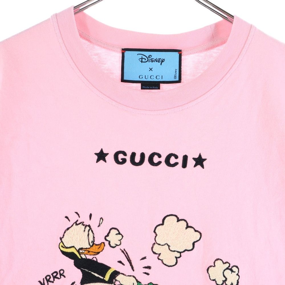 【新品タグ付】　グッチ　ベア　Tシャツ　玉乗り　刺繍　半袖　ロゴ　アイボリー GUCCI (グッチ) 21SS ×Disney ドナルドダック ロゴ刺繍 クルーネック