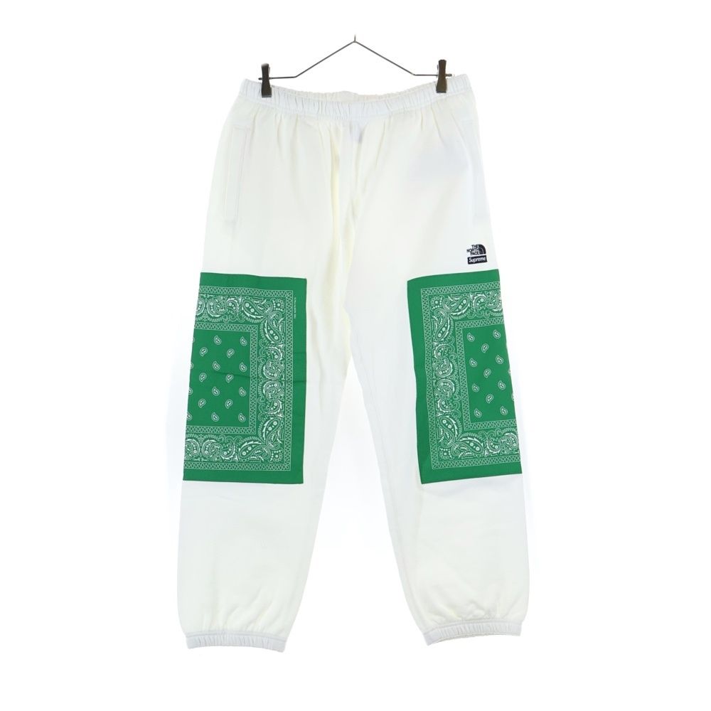 SUPREME シュプリーム 22 SS ×THE NORTH FACE Bandana Sweat pant White バンダナ リブ スウェット パンツ ホワイト グリーン