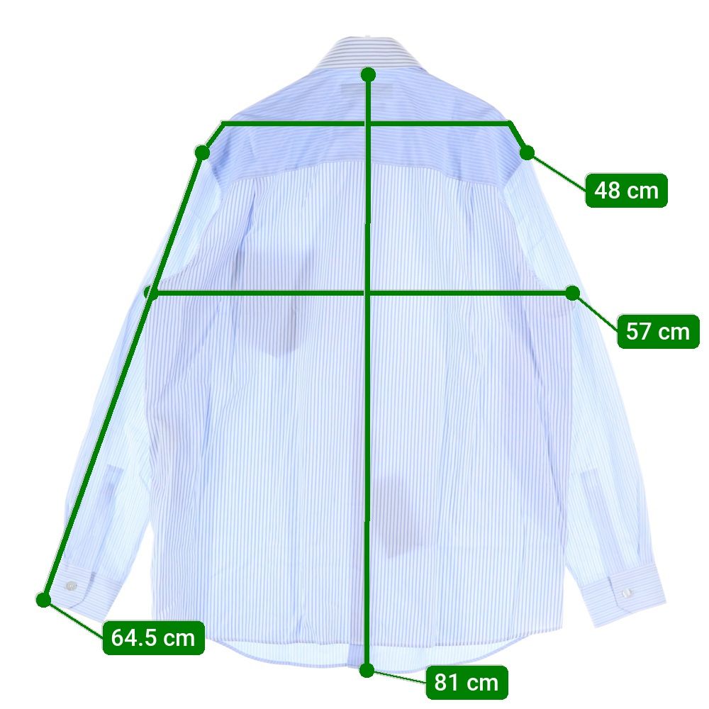 GUCCI (グッチ) Emboss Logo Shirt エンボスロゴ ストライプ長袖シャツ