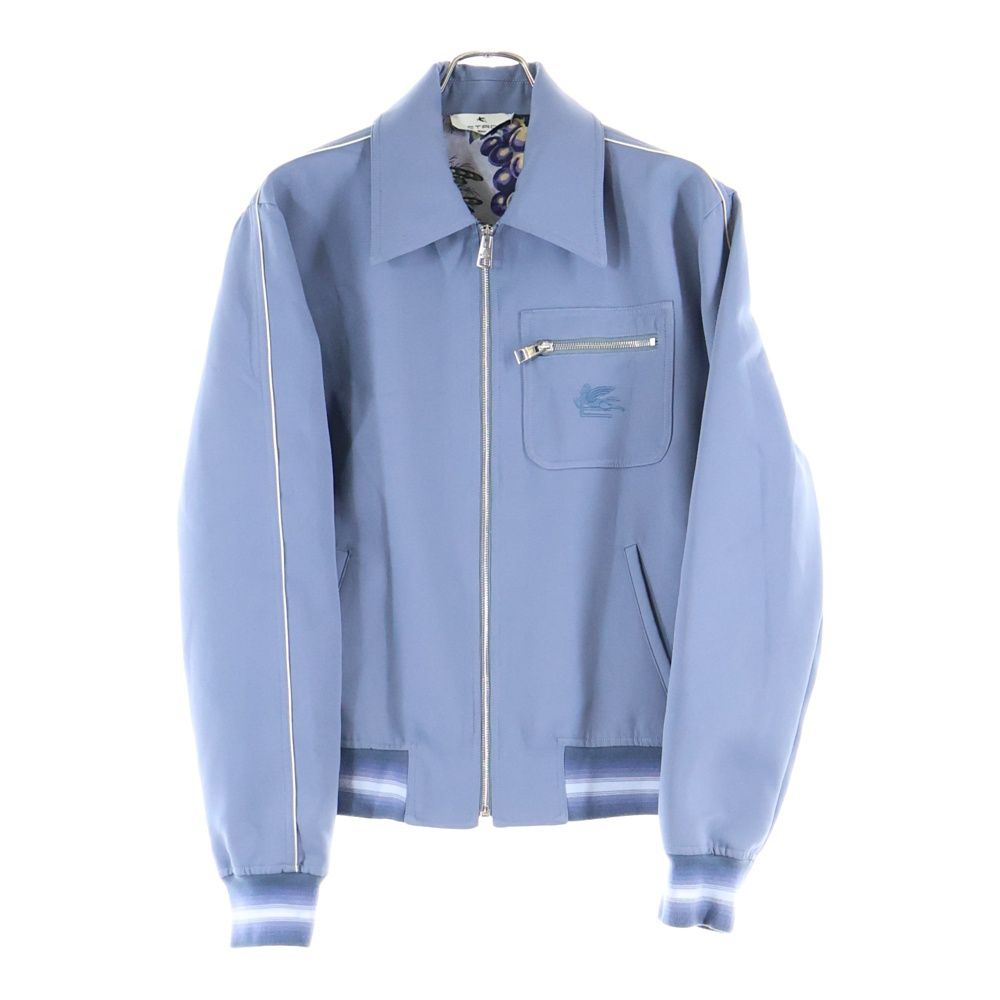 ETRO　ジャケット ブルー系 新品未使用♡ ETRO (エトロ) Zip Jacket ロゴ刺繍 ジップアップジャケット ブルー