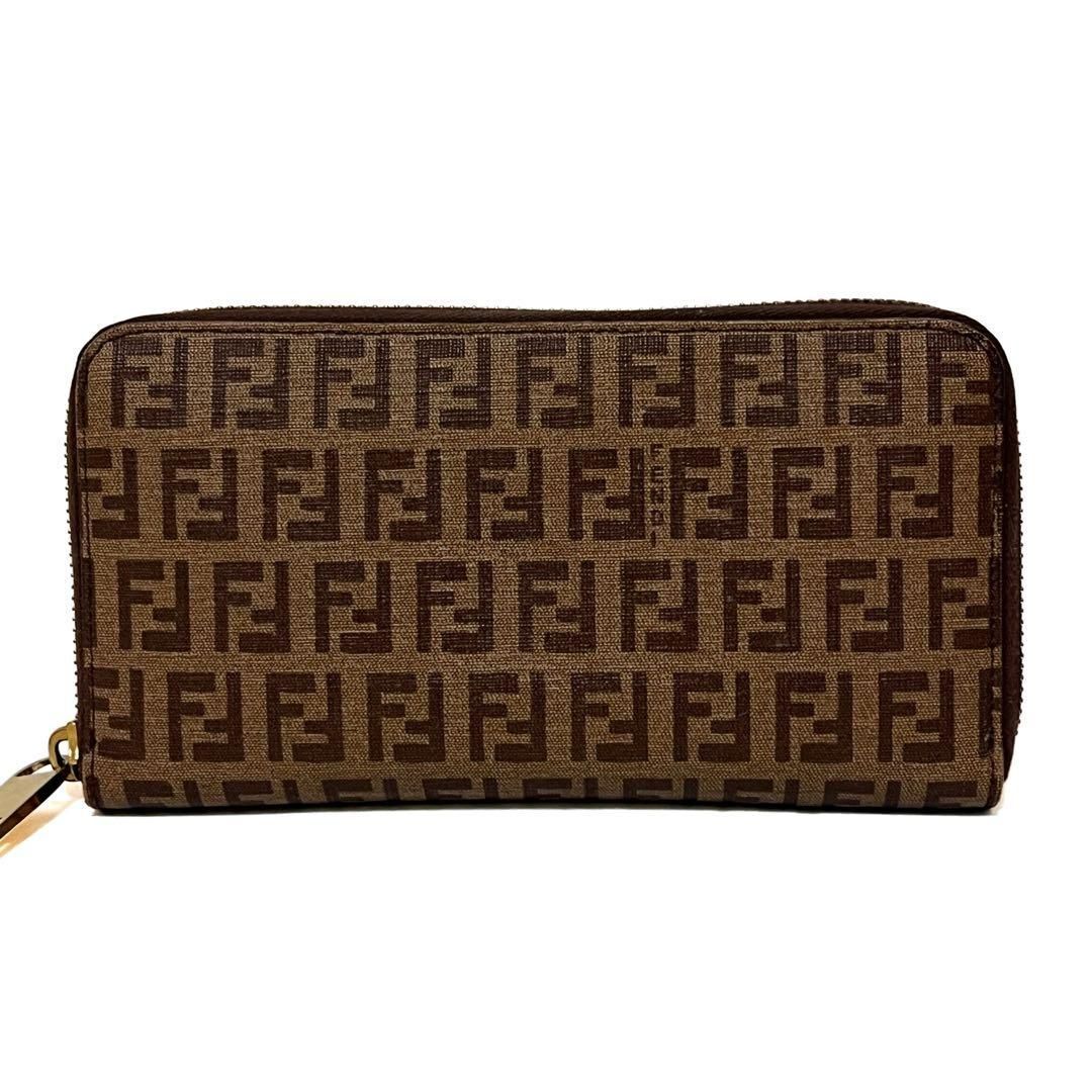 FENDI フェンディ ラウンドファスナー長財布 PVC ズッキーノ ズッカ
