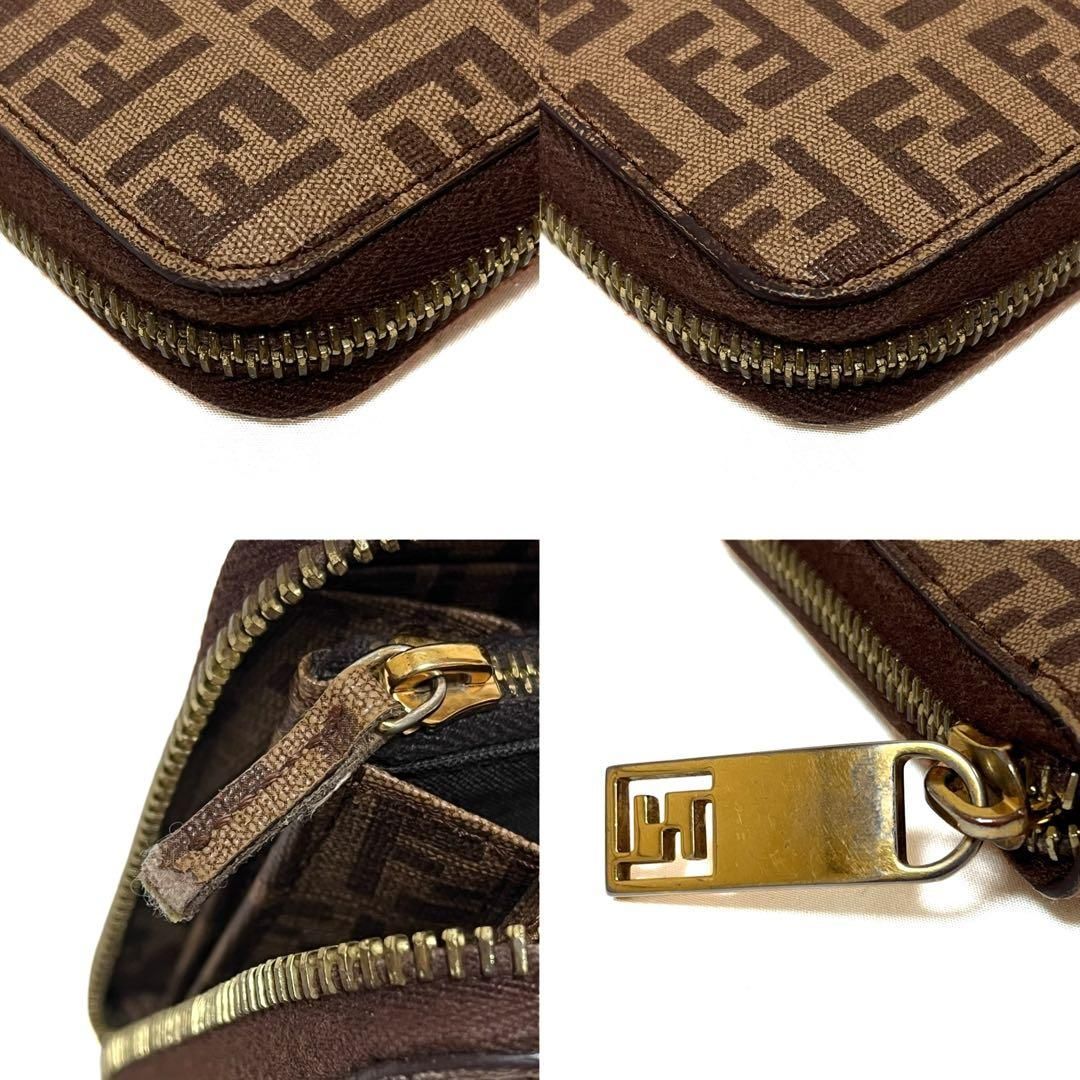 FENDI フェンディ ラウンドファスナー長財布 PVC ズッキーノ ズッカ