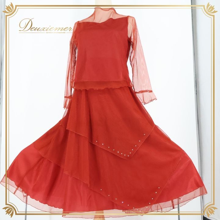 【美品 日本製社交ダンス衣装】上下セット ツーピース レッスンウェア パーティー 社交ダンス 衣装 スタンダード 上下セット ツーピース レッスンウェア