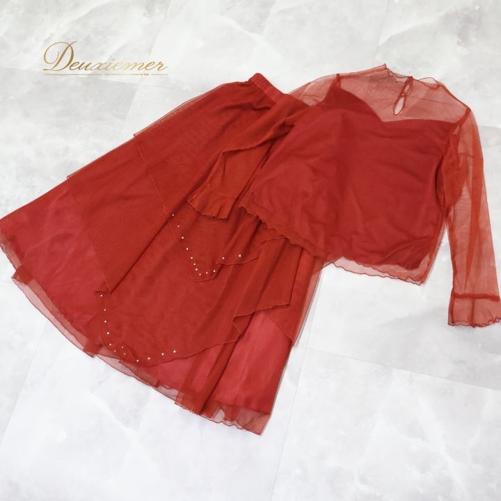 社交ダンス 衣装 スタンダード 上下セット ツーピース レッスンウェア