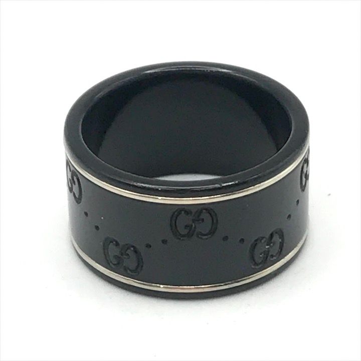 グッチ　アイコン　リング　19号 超超美品 GUCCI グッチ アイコンリング GG ロゴ シマ シンセティック