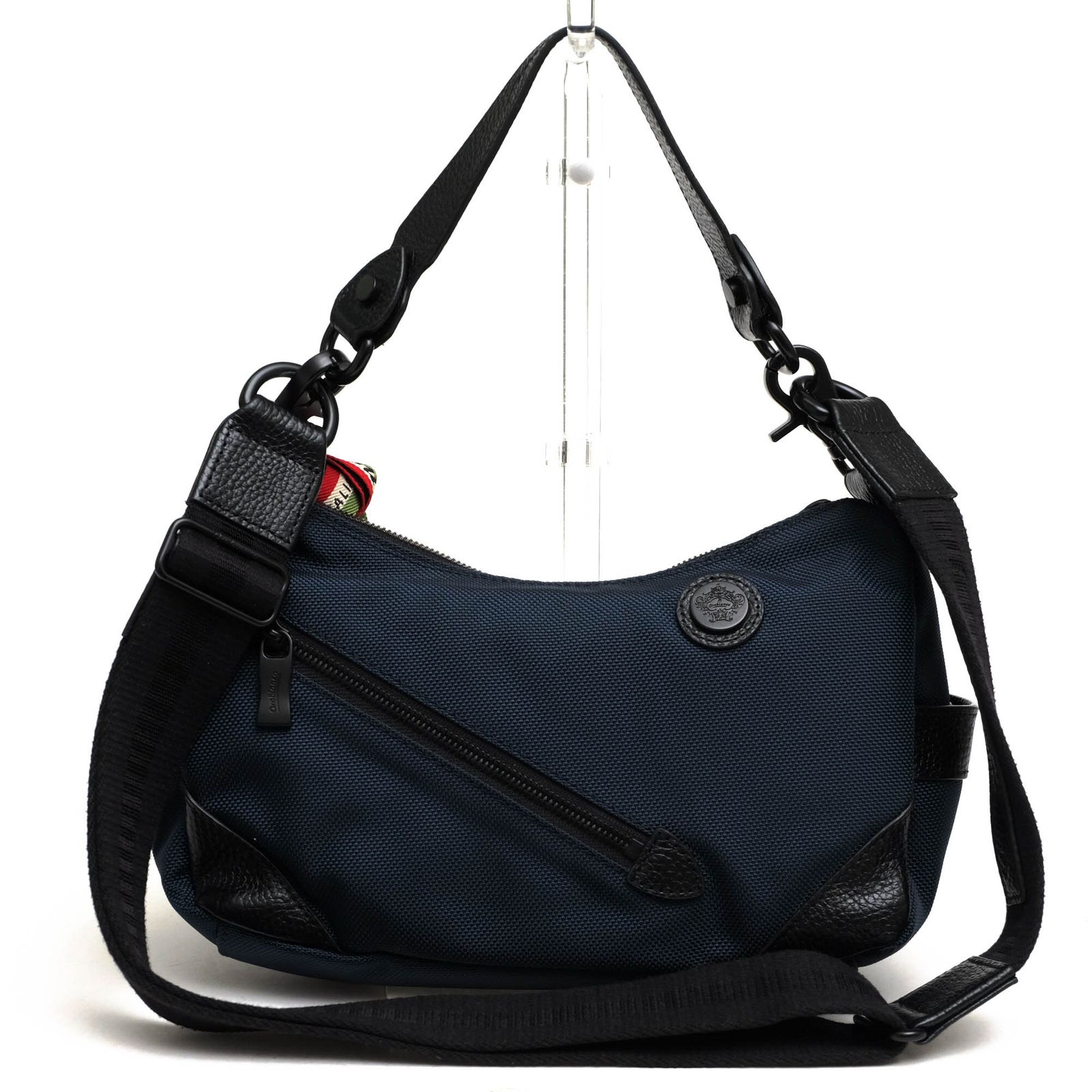 オロビアンコ OROBIANCO ショルダーバッグ ナイロン×レザー 黒 美品 