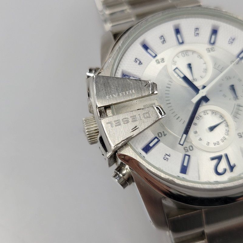 中古品】DIESEL ディーゼル DZ-4181 シルバー文字盤 CHRONO GRAPH 