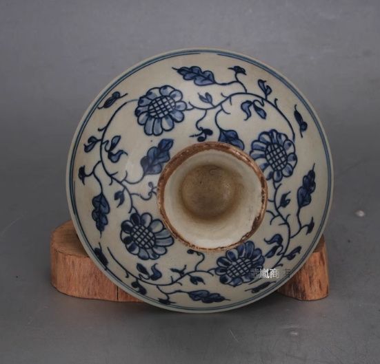 中国骨董 小皿 青花 明時代 古染付 蓮子文 五寸 青花深皿(明末清初) – 逢季荘