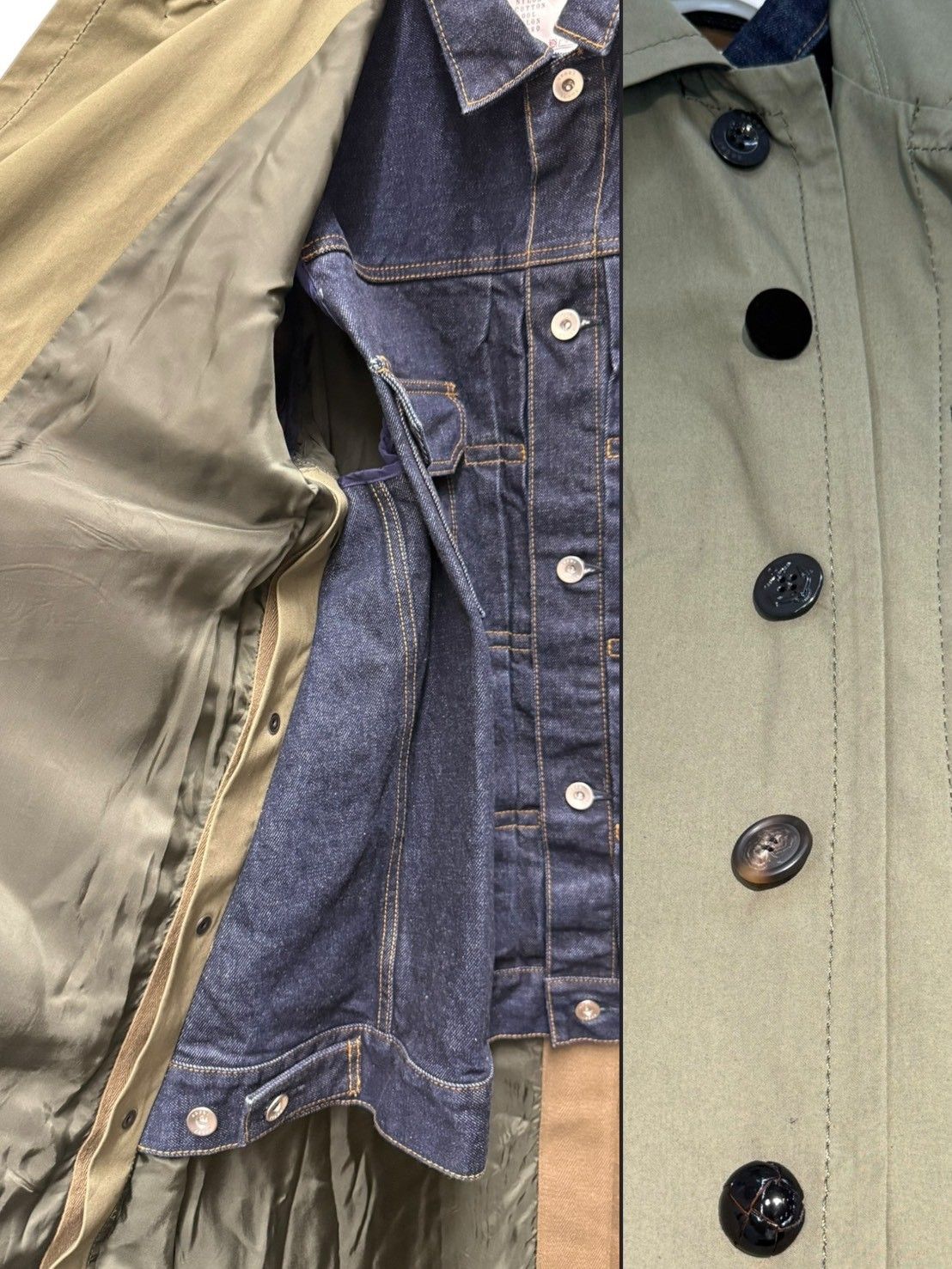 sacai (サカイ) デニムドッキングステンカラーコート ミリタリー