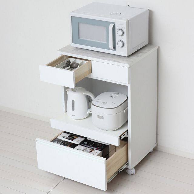 コンパクト レンジワゴン 幅55 cm キッチンワゴン レンジ台 レンジボード キッチン収納