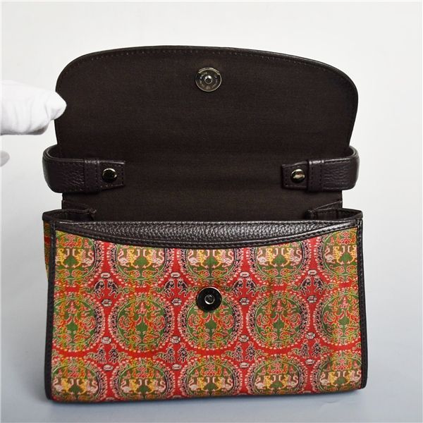 龍村美術織物 経錦 円文白虎朱雀錦 着物 和装バッグ 利休バッグ お茶席