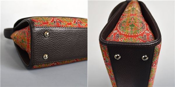 龍村美術織物 経錦 円文白虎朱雀錦 着物 和装バッグ 利休バッグ お茶席