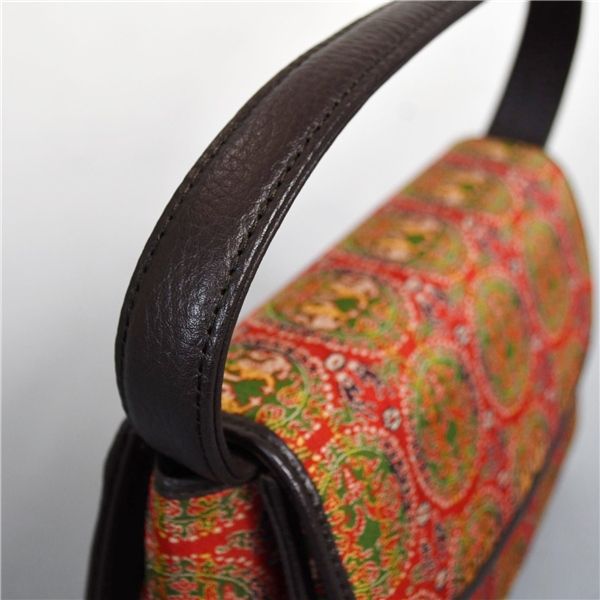 龍村美術織物 経錦 円文白虎朱雀錦 着物 和装バッグ 利休バッグ お茶席