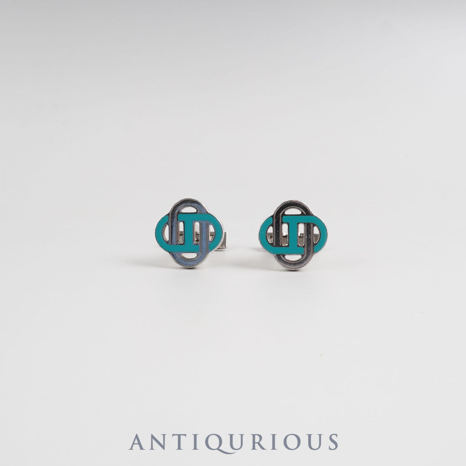 エルメス カフリンクス シェーヌダンクル GP シルバー×ブルー