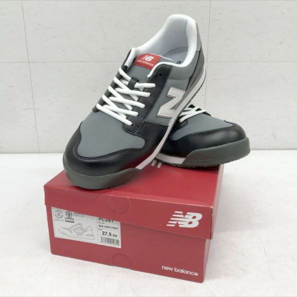 D 9968 balance ニュー ンス ユニセックス 大人 安全靴 作業靴 軽量 幅広 JSAA A種 ひも シューレース 耐油ラバー ポートランド 男女兼用 281 BLK GRY WHT 27.5 cm