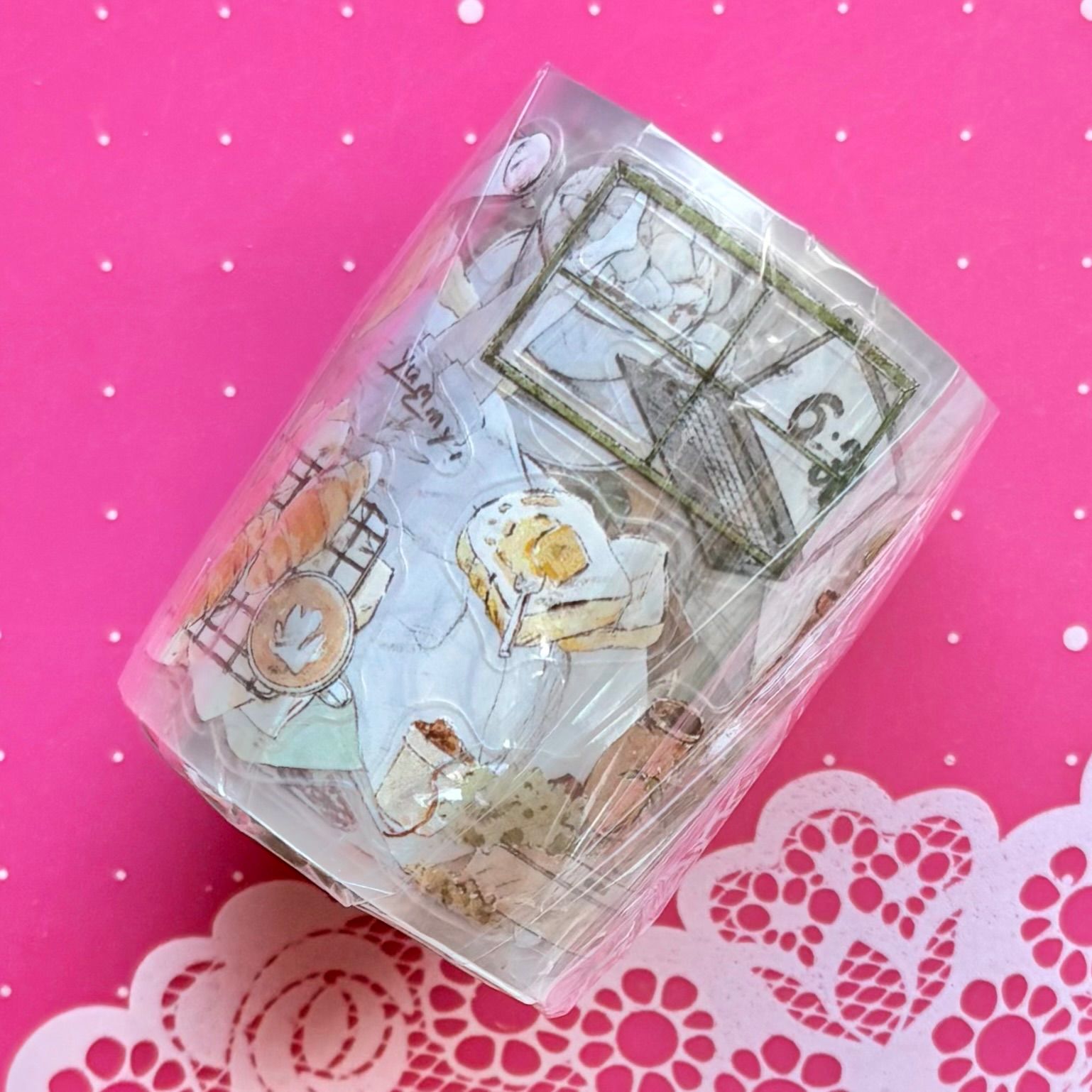 雾面 一个人的日常 ダイカット加工 5.5cm×6m 海外マスキングテープ