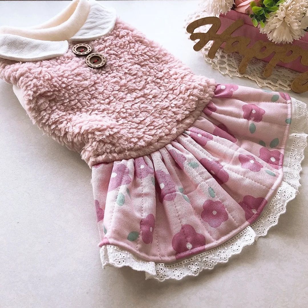 ハンドメイド犬服♡襟付きワンピース♡S - メルカリ