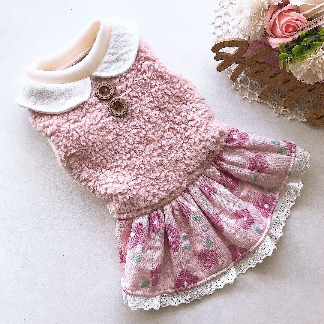 ハンドメイド犬服♡襟付きワンピース♡S - メルカリ
