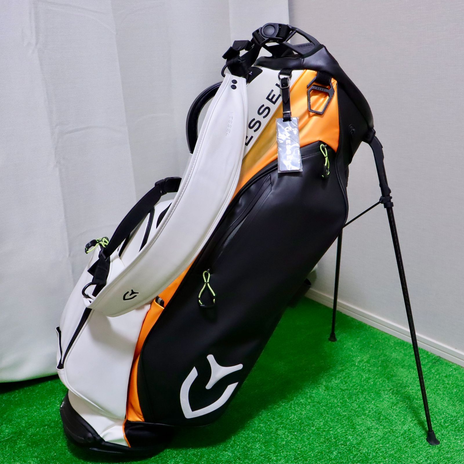  VESSEL キャディバック プレイヤー3 0 スタンド Iridium オレンジ ブラック ホワイト キャディバッグ ゴルフバッグ キャディバッグ ゴルフ