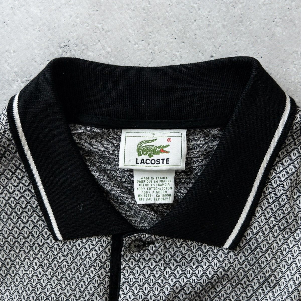 美品 フランス製 LACOSTE ラコステ 上質 コットン 長袖 ポロシャツ