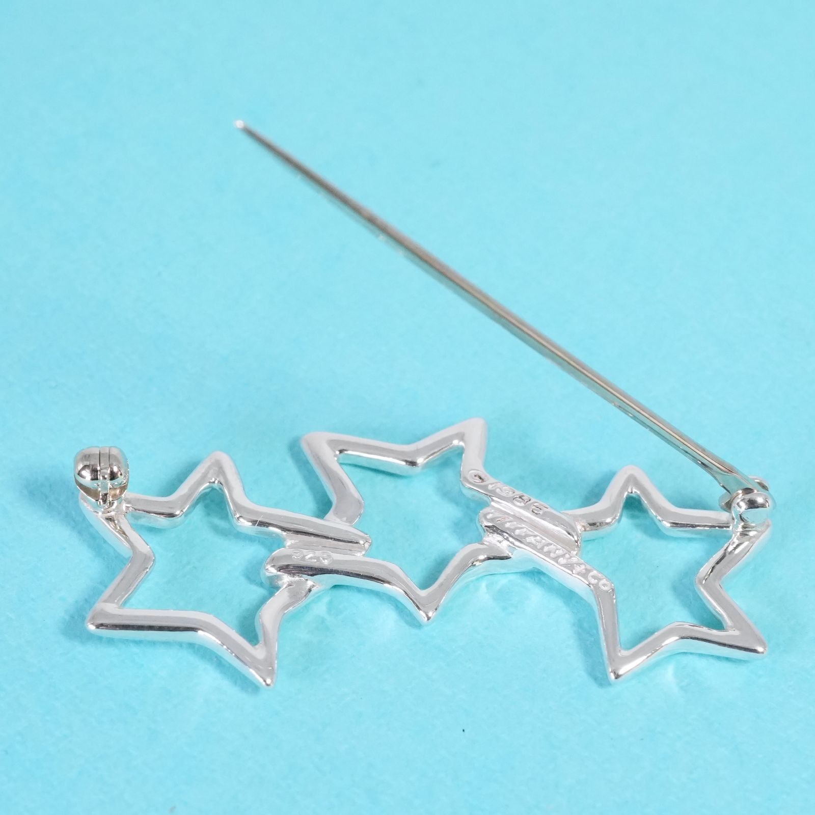 極美品 ヴィンテージ ティファニー トリプルスター ブローチ/25-2017S