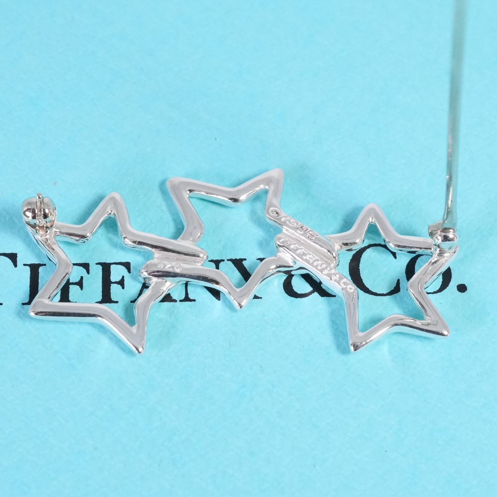 美品 ティファニー トリプルスター ブローチ シルバー 925 極美品 ヴィンテージ ティファニー トリプルスター ブローチ/25-2017S