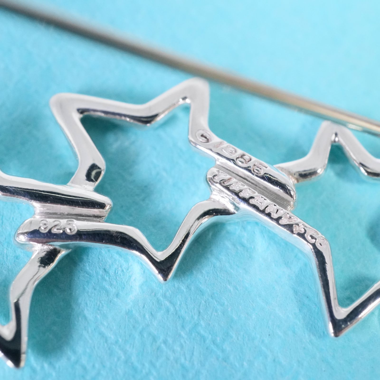 極美品 ヴィンテージ ティファニー トリプルスター ブローチ/25-2017S