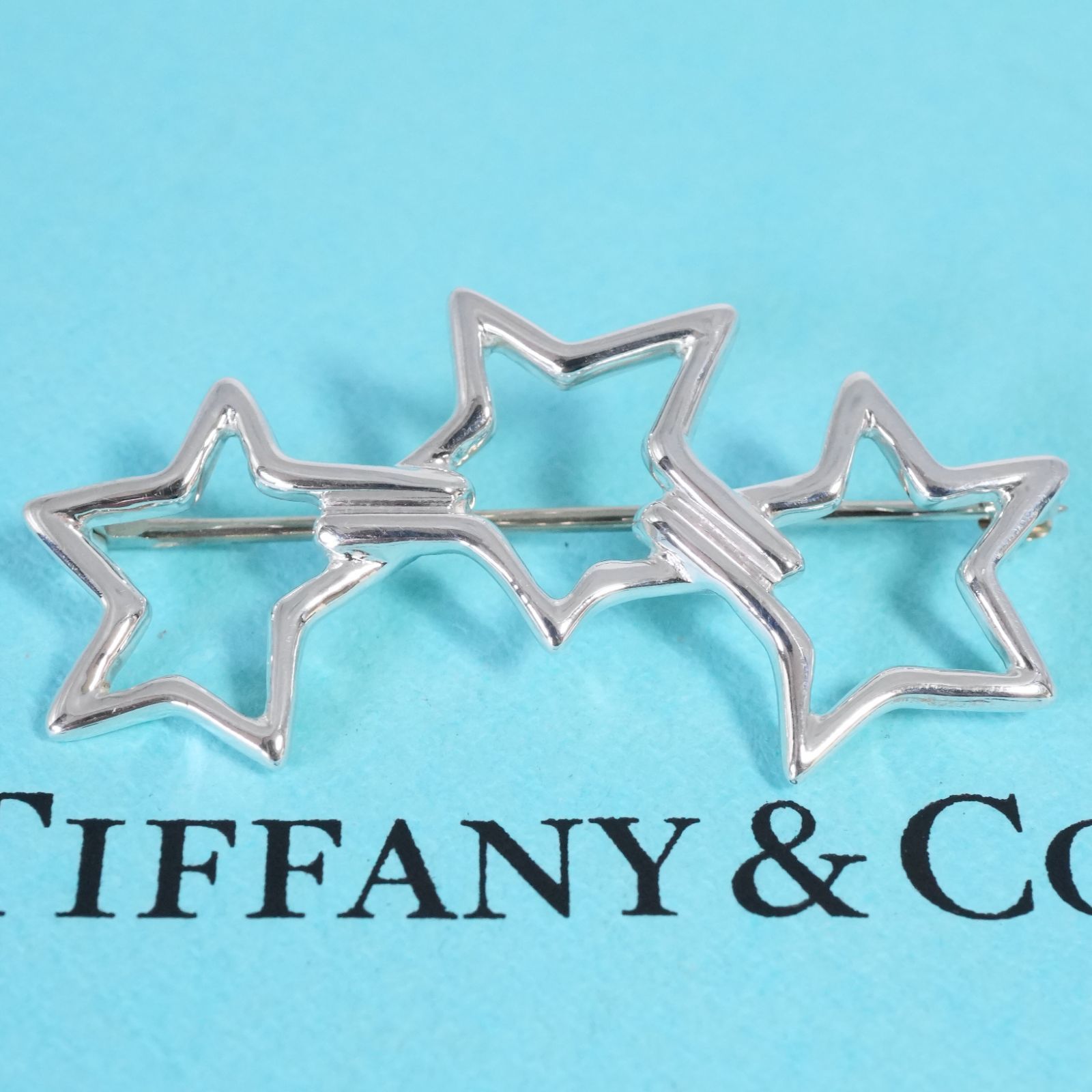 美品 ティファニー トリプルスター ブローチ シルバー 925 極美品 ヴィンテージ ティファニー トリプルスター ブローチ/25-2017S