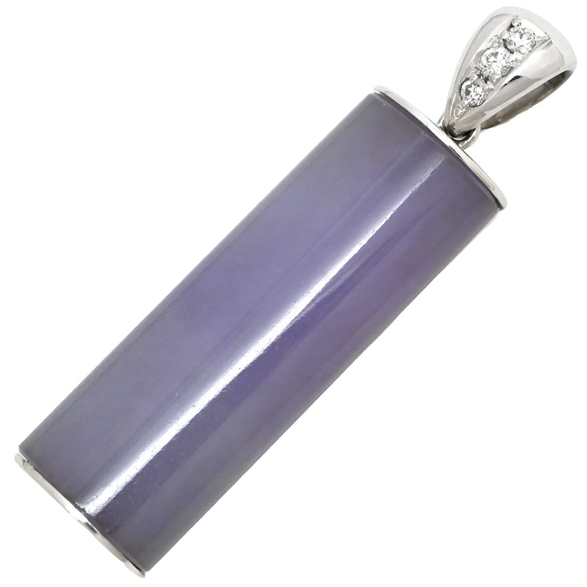 ペンダントトップ ラベンダーヒスイ ダイヤ ホワイトゴールド 翡翠 紫 ジェダイト ミックスカボションカット 四角 ネックレストップ 18 K 18金