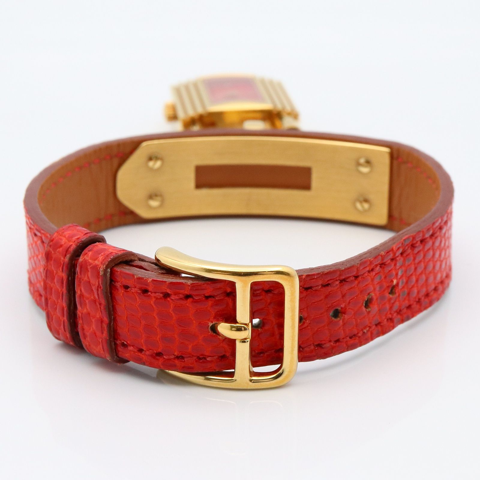 エルメス HERMES 腕時計 ケリーウォッチ KE1.201 レッド GP（ゴールド