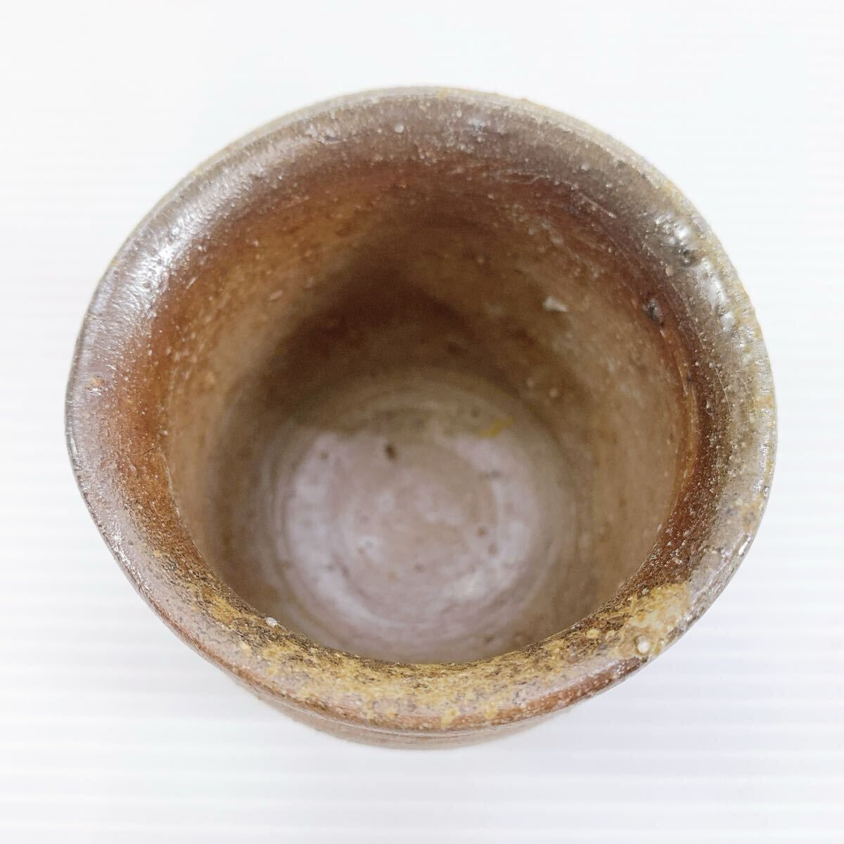 H-127 伊勢崎満 備前焼 酒呑 ぐい呑 木箱付 無形文化財作家 茶道具