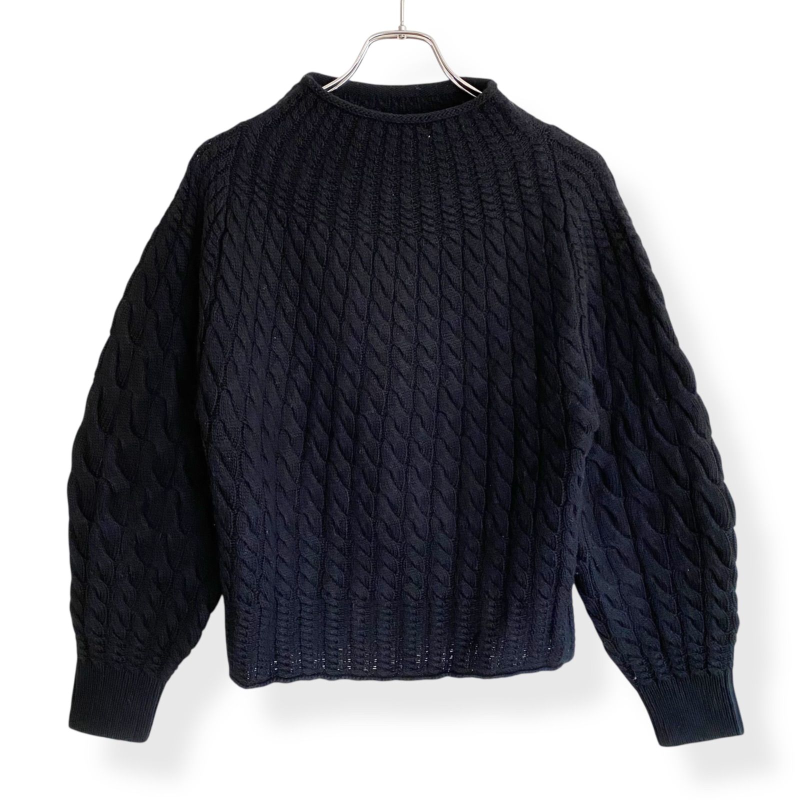 Theory セオリー ケーブルニットセーター 長袖 ネイビー ブラック系 S