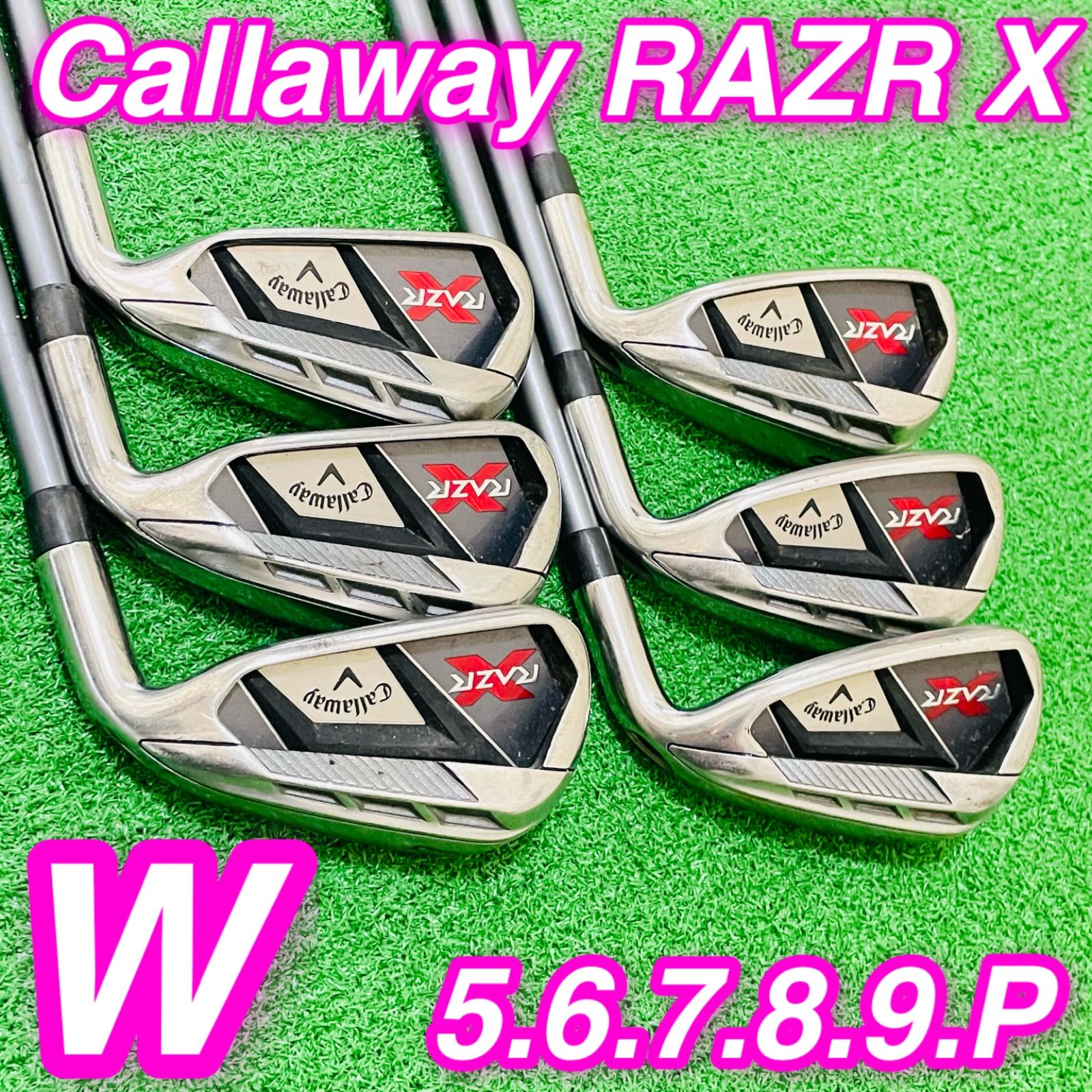 Callaway RAZR X USAモデル キャロウェイ レディース 女性用 右利き アイアン6本セット フレックスW ５.6.7.8.9.P 9353