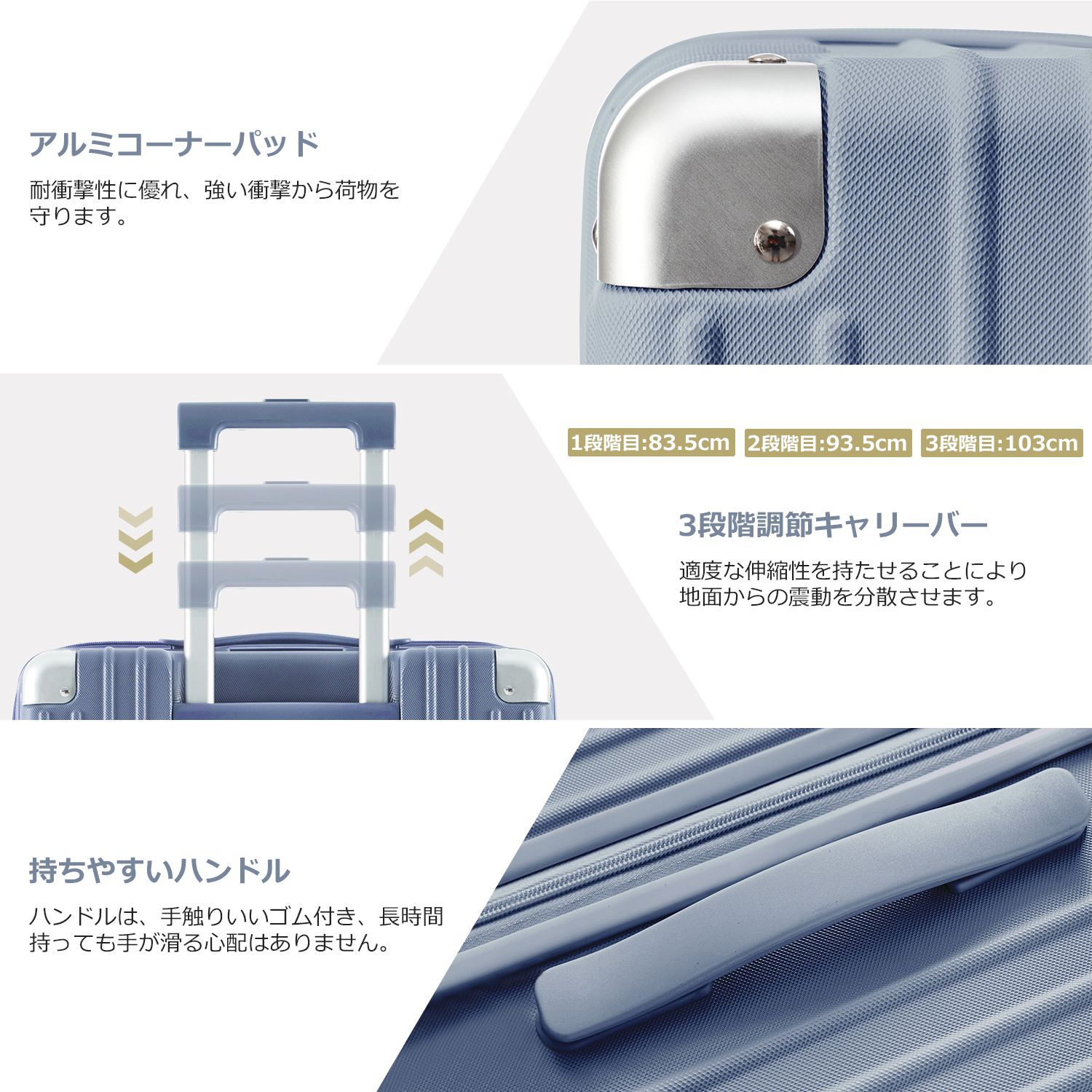 ブルー スーツケース