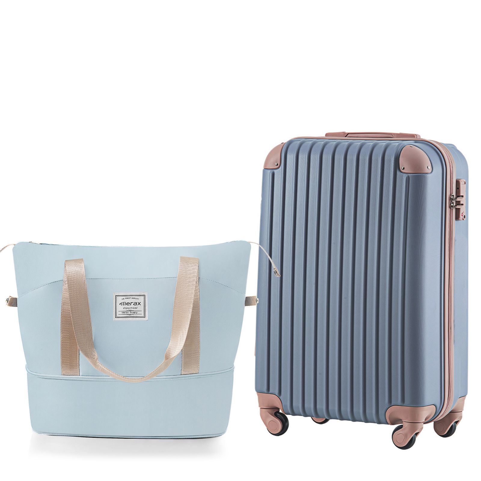 Sサイズブルースーツケース ブルーバッグ キャリーケース キャリーバッグ 2日 3日 小型 TSAロック搭載 トートバッグ ハンドバッグ レディース バッグ 手提げ 大容量 超軽量 軽い おしゃれ かわいい suitcase bag ブルー