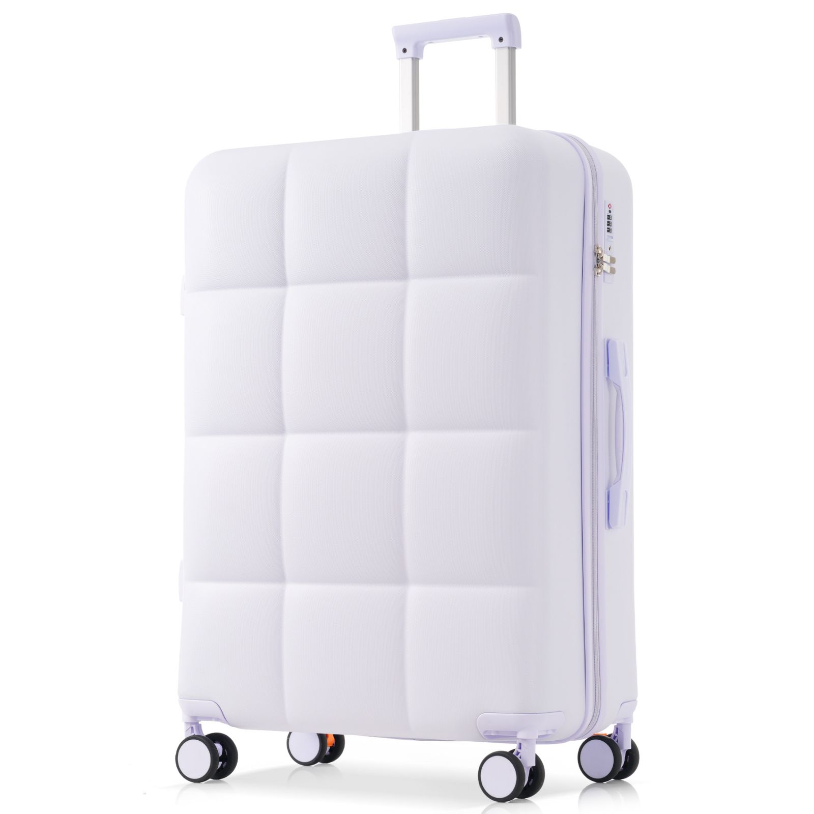 Lサイズ ライトパープル スーツケース キャリーバッグ キャリーケース 小型 超軽量 ファスナー式 TSAロック搭載 フック機能付き 360度回転 旅行 おしゃれ 色