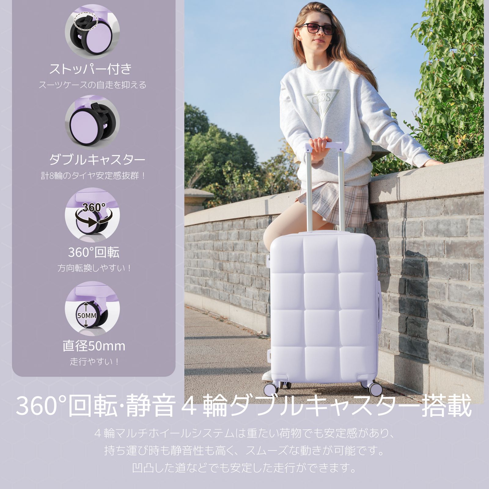 TSAロック搭載 フック機能付き