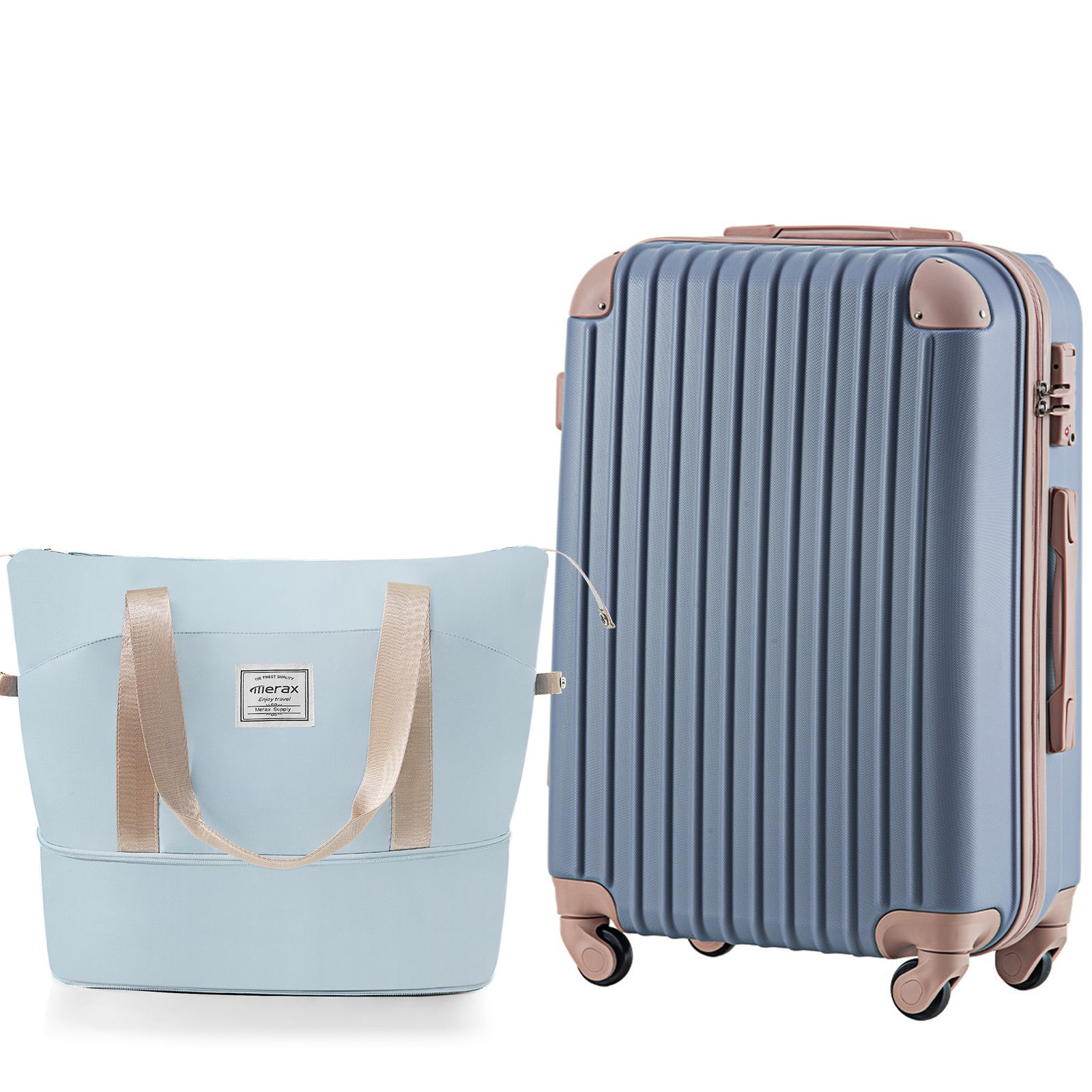 Lサイズブルースーツケース ブルーバッグ キャリーバッグ キャリーケース 超軽量 TSAロック搭載 7日 14日 大型 トートバッグ ハンドバッグ レディース バッグ 手提げ 大容量 軽い おしゃれ かわいい suitcase bag ブルー
