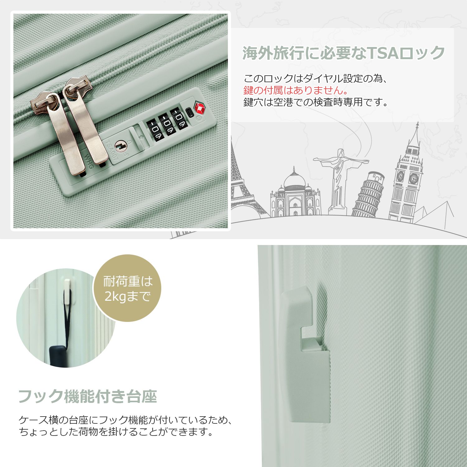 グリーン スーツケース