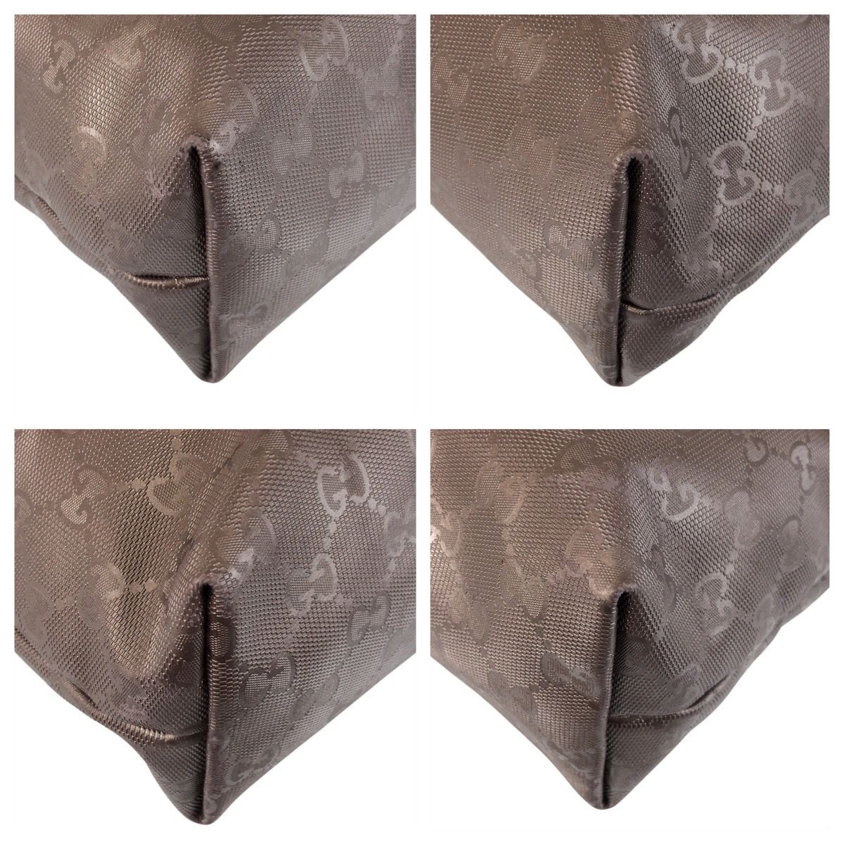 美品 GUCCI グッチ GGインプリメ グレー PVC/レザー 211138 トート