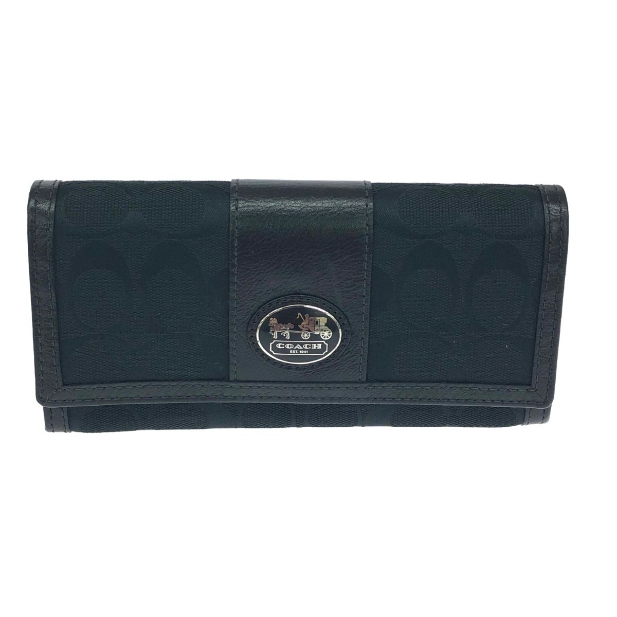 coach 財布 ブラック 箱付き アウトレット COACH ブラックがま口財布