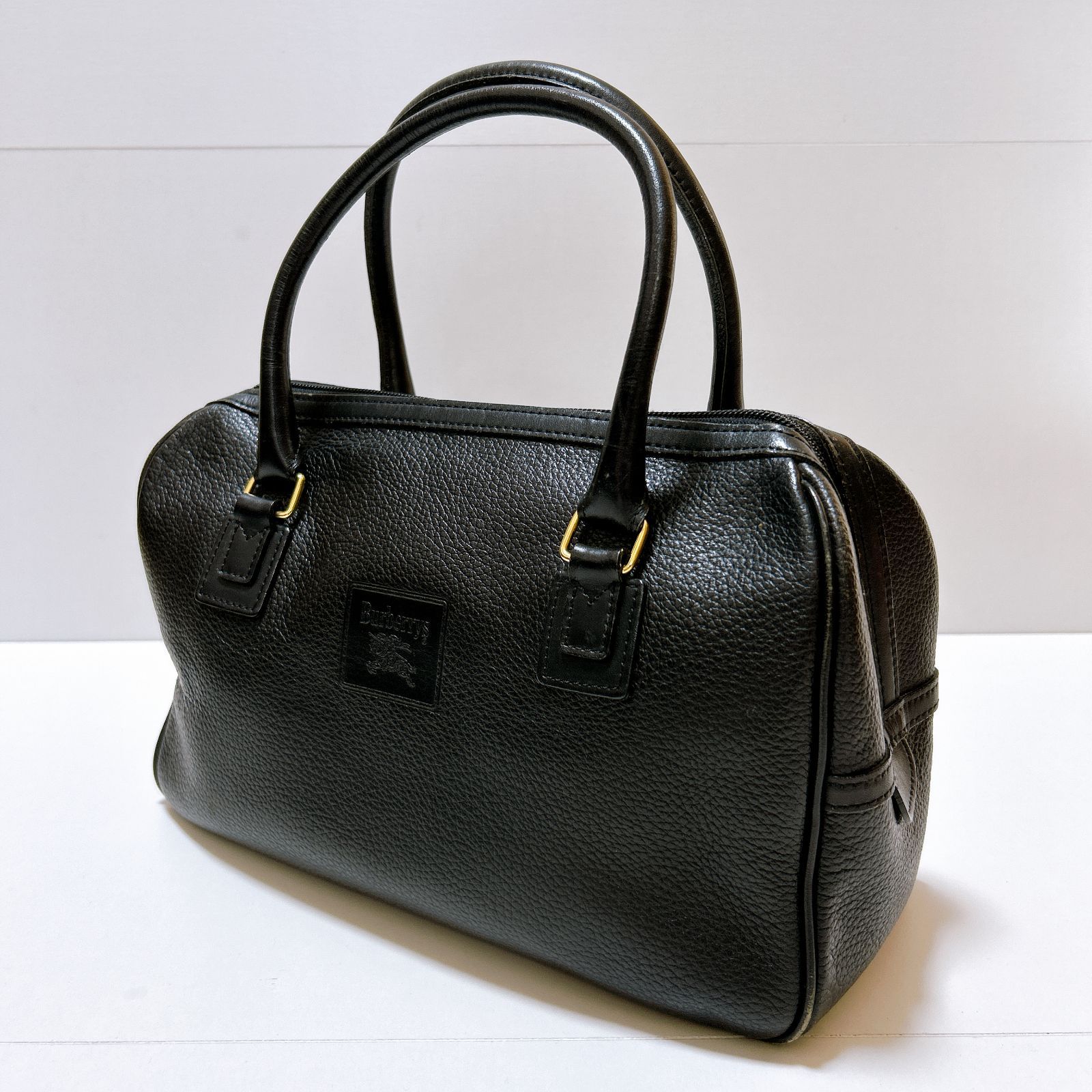 BURBERRY ブラック ハンドバッグ Burberrs バーバリーズ バッグ ハンドバッグ ボストンバッグ レザー 黒