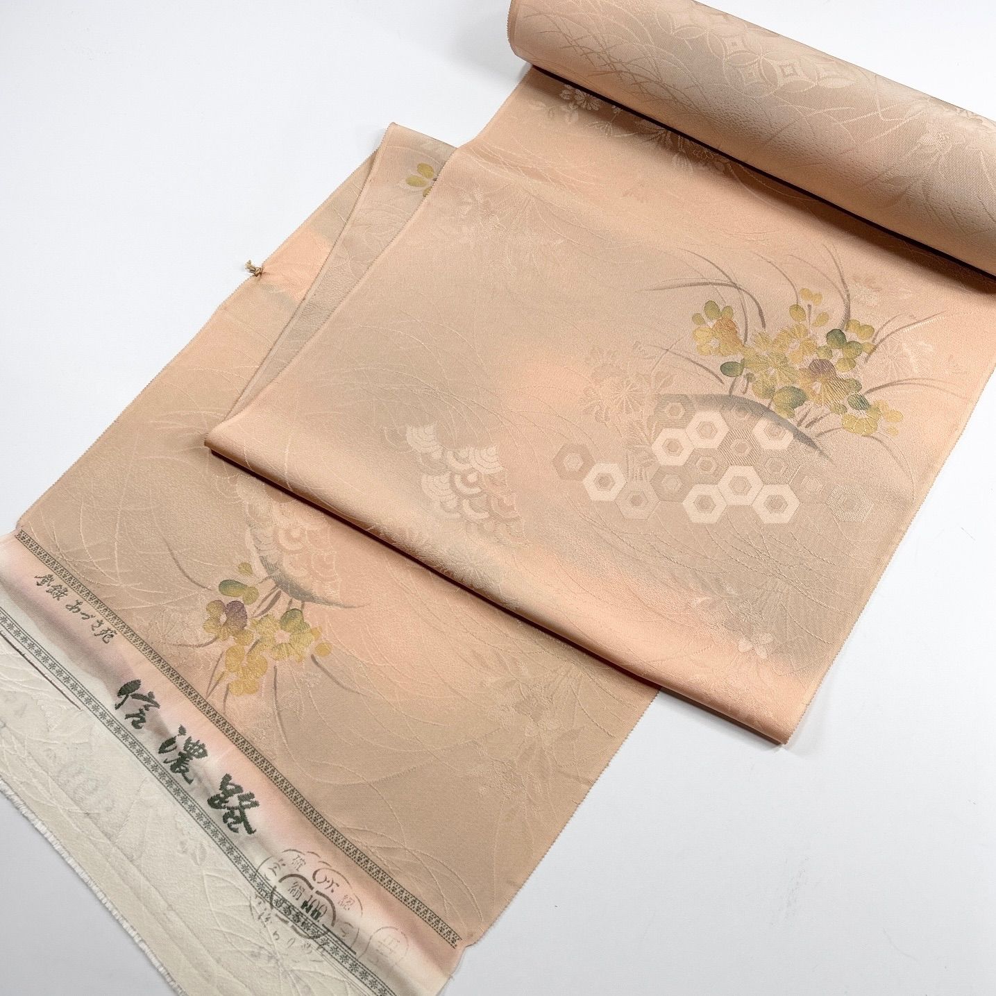 小紋 着尺 反物 1本 正絹 同梱購入歓迎 リメイク用 花柄 和裁練習用