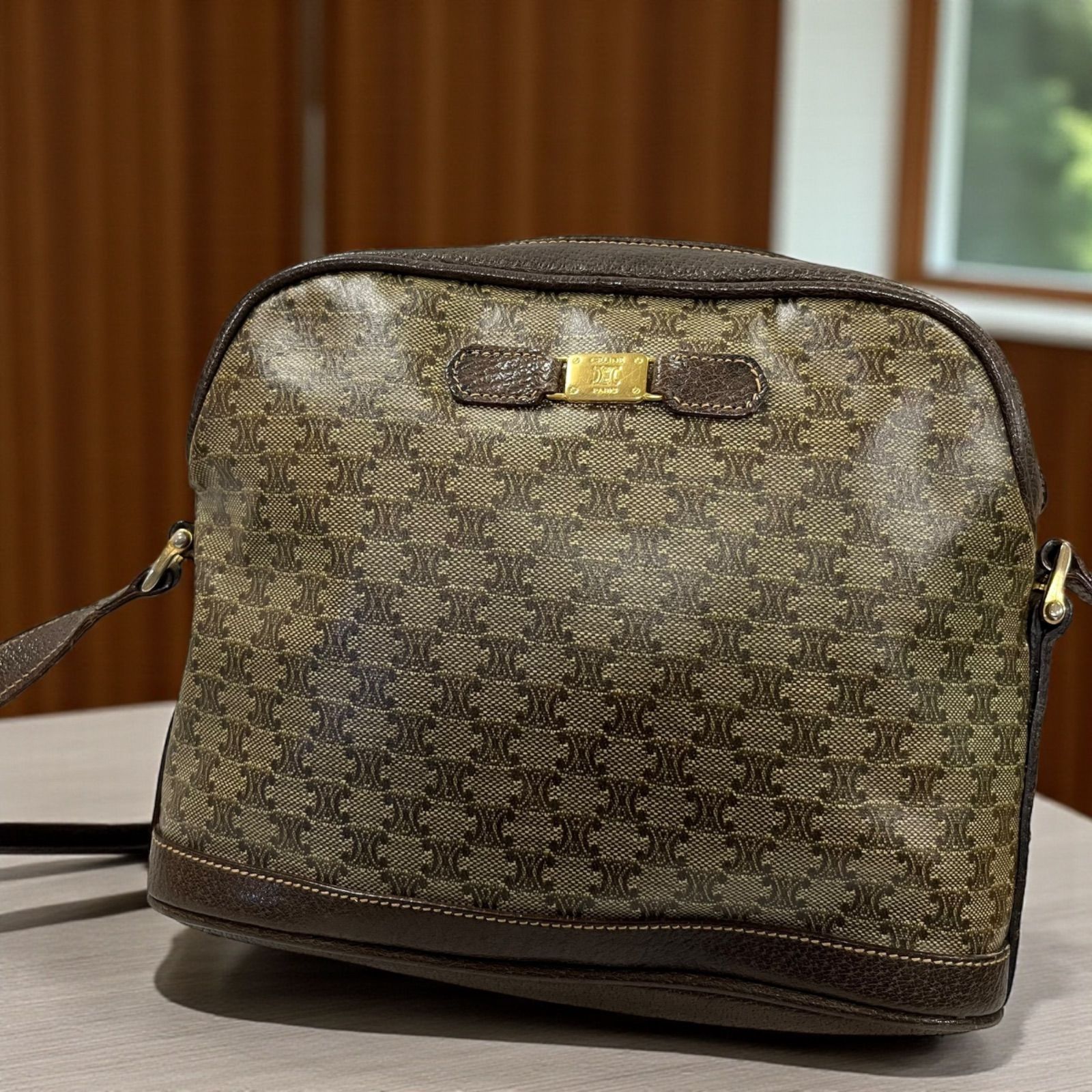 セリーヌ CELINE ショルダーバッグ ワンショルダー 馬車金具 ボルドー 