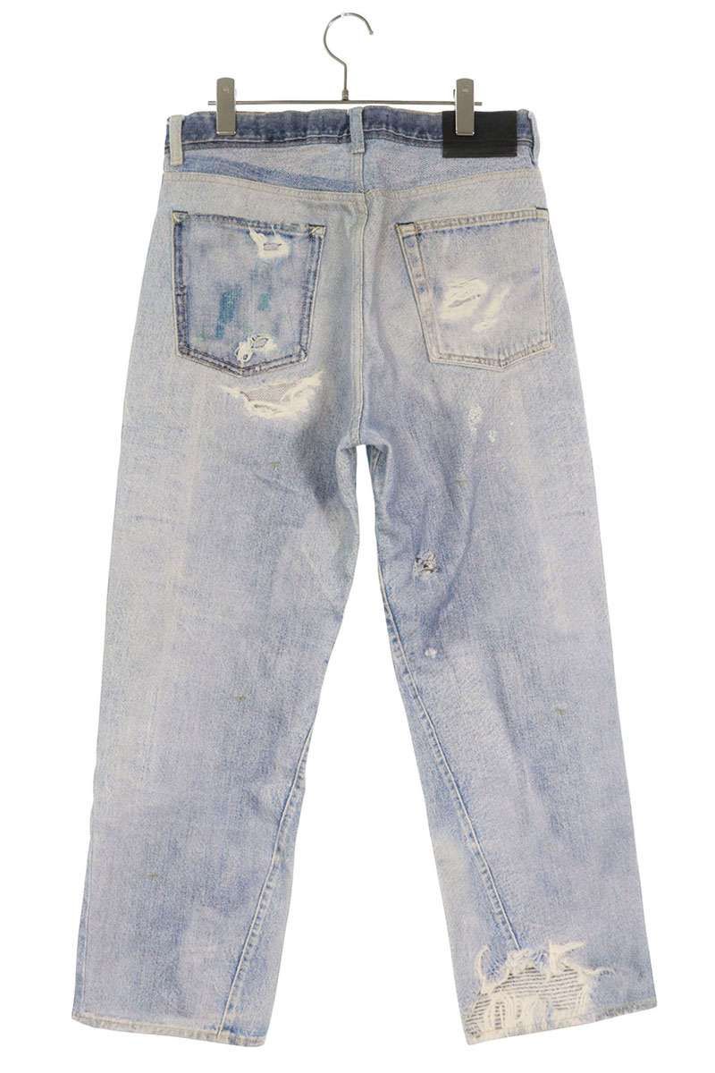 THIRD CUTダメージ転写デニムパンツ