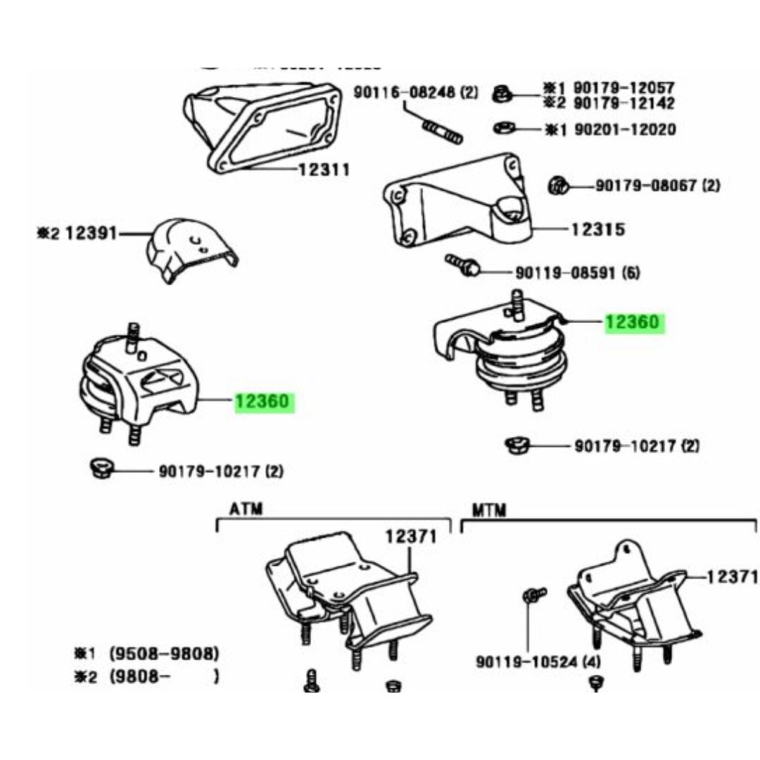 トヨタ 【CRESTA】 JZX100 未使用 純正 エンジンマウントASSY エンジン