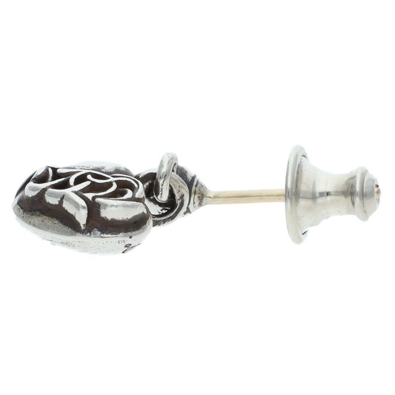 クロムハーツ DROP HEART/ハートドロップ シルバーピアス メンズ