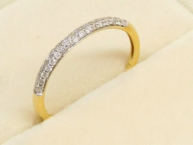 k18ダイヤモンドリング　#13 美品 K18 ダイヤ 0.13ct リング □ 10号 イエローゴールド 1.0g