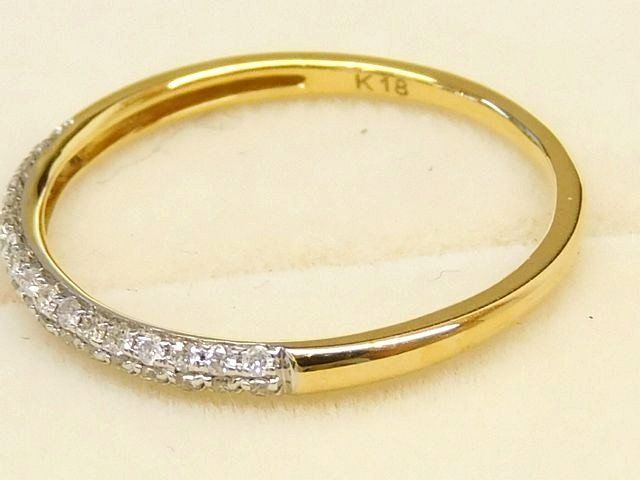 美品 K18 ダイヤ 0.13ct リング □ 10号 イエローゴールド 1.0g