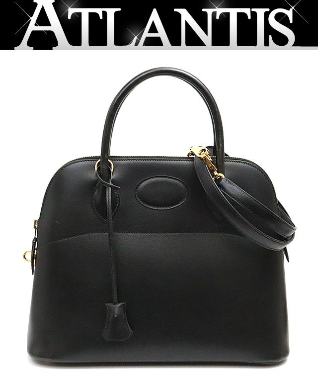 広尾店】 エルメス HERMES ボリード31 ハンドバッグ ボックスカーフ 黒